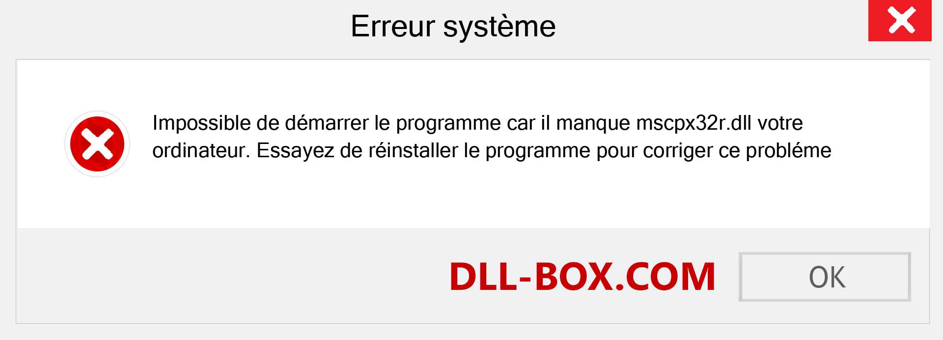 Le fichier mscpx32r.dll est manquant ?. Télécharger pour Windows 7, 8, 10 - Correction de l'erreur manquante mscpx32r dll sur Windows, photos, images