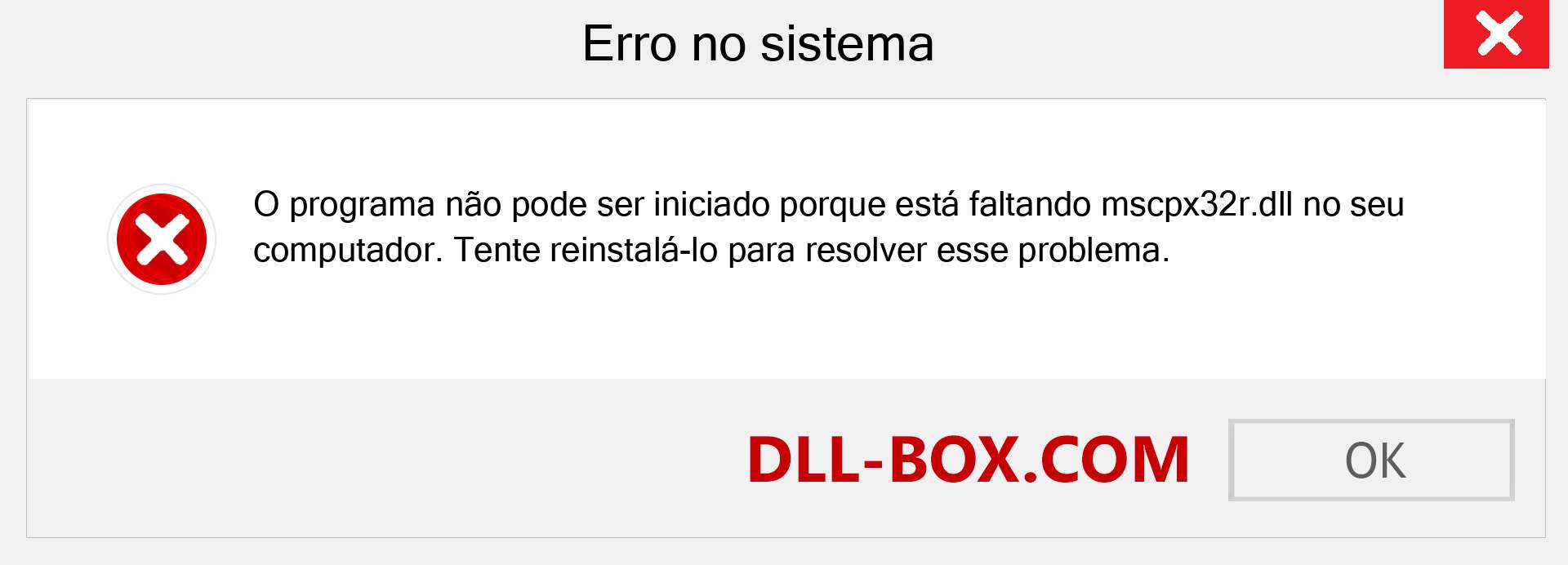 Arquivo mscpx32r.dll ausente ?. Download para Windows 7, 8, 10 - Correção de erro ausente mscpx32r dll no Windows, fotos, imagens